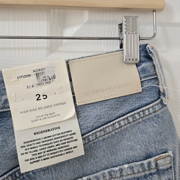 Citizen Of Humanity Marlow High Rise Relaxed Vintage Jean Shorts New Size 25 - Picture 9 of 12